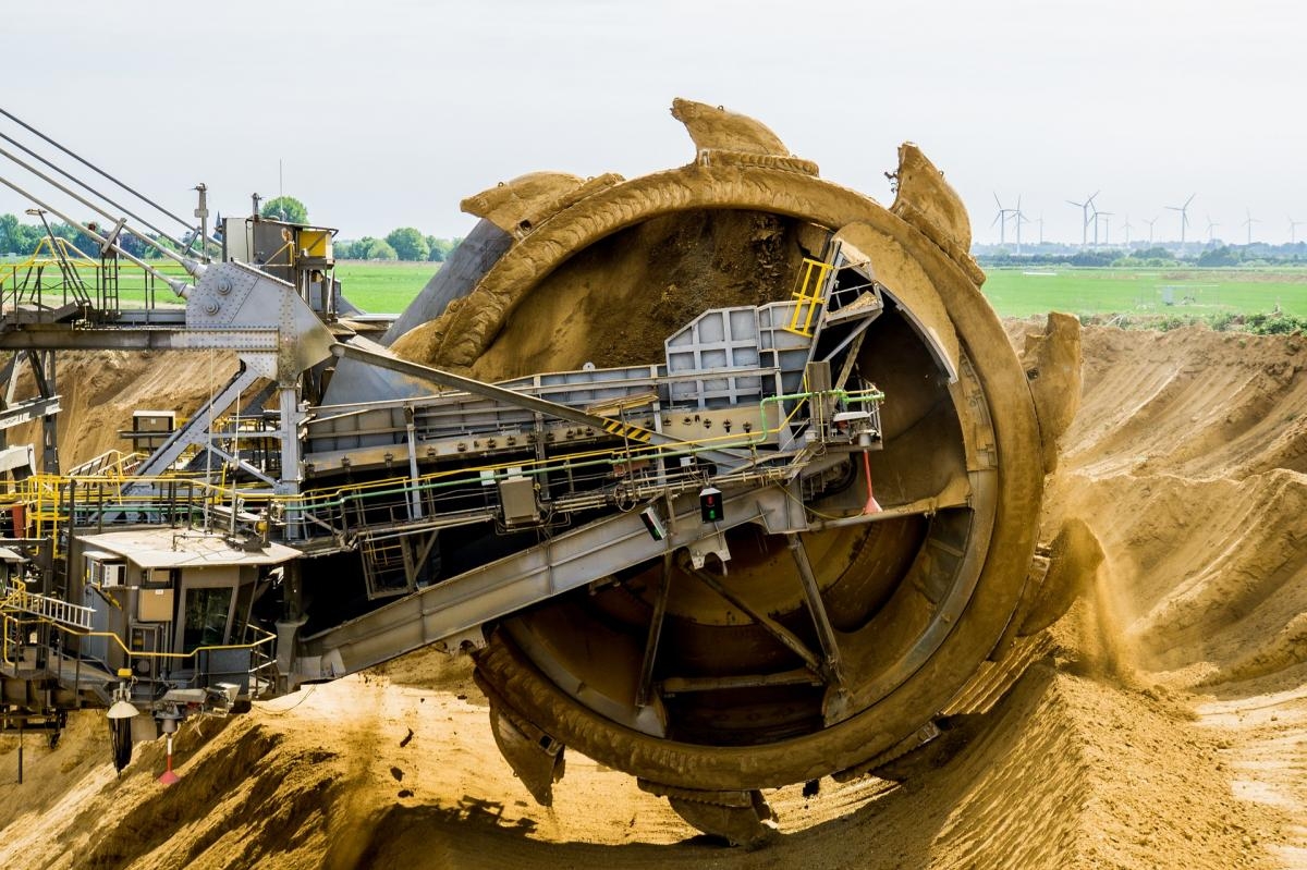 Paddle wheel for open-cast coal mining