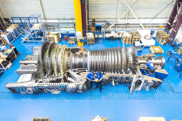 HA turbine during assembly