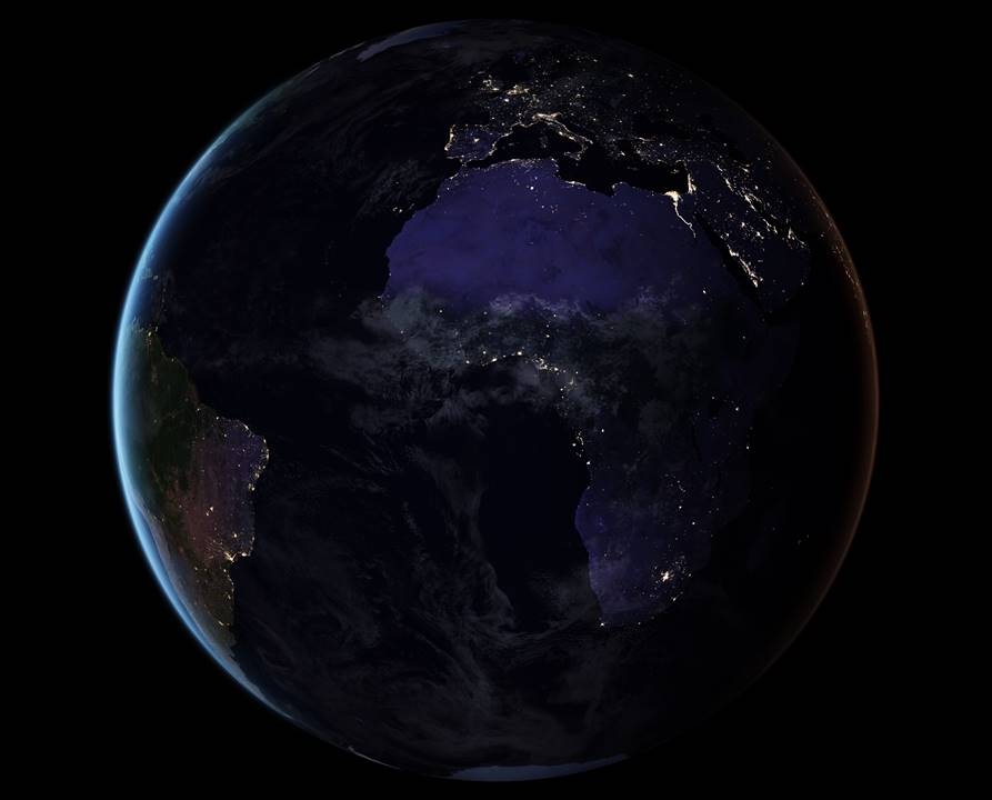 Night sky over the African continent