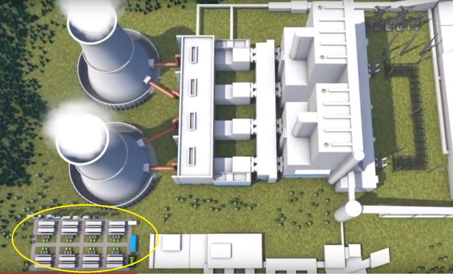 Render of battery at LEAG's lignite power plant 'Schwarze Pumpe'