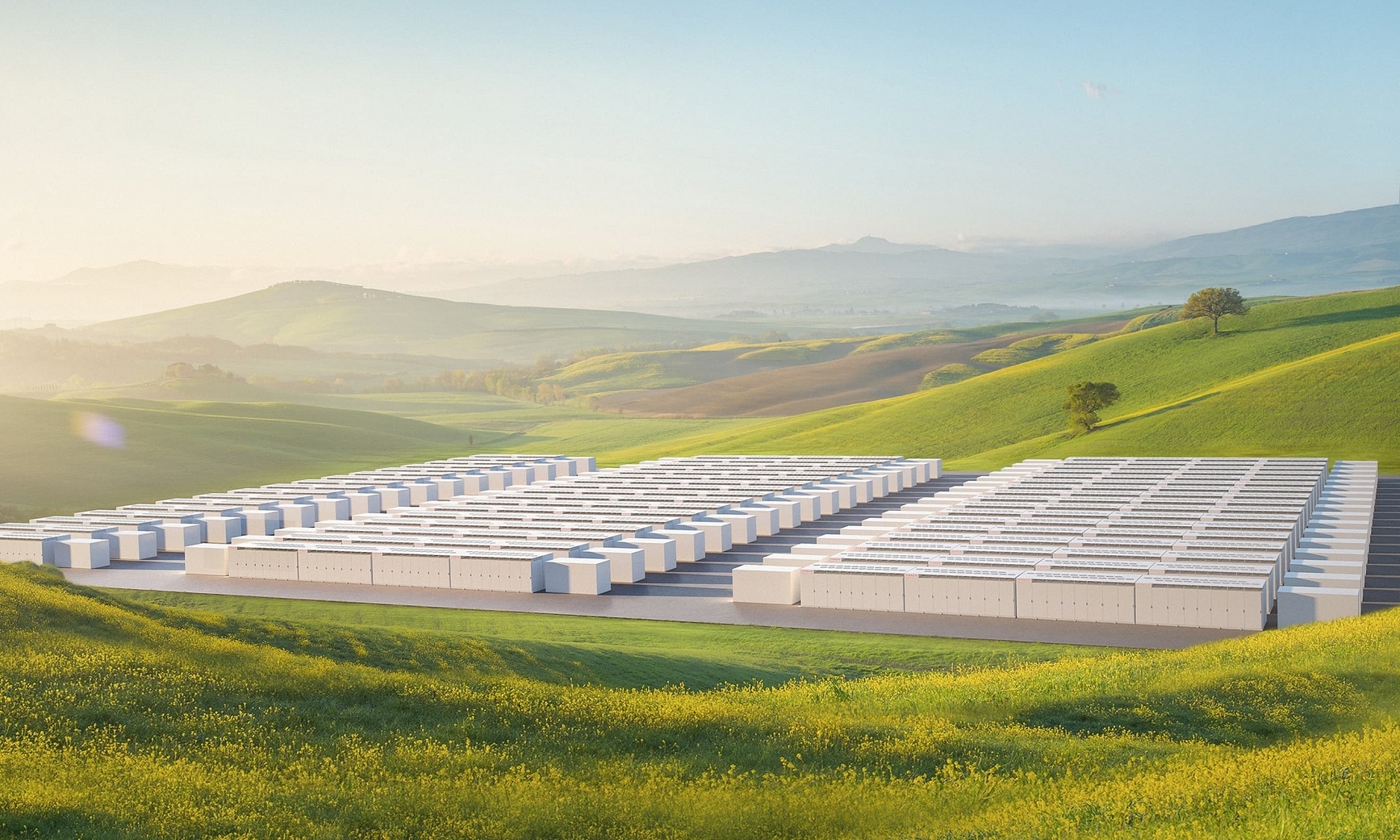 Rendering of Tesla’s Megapack