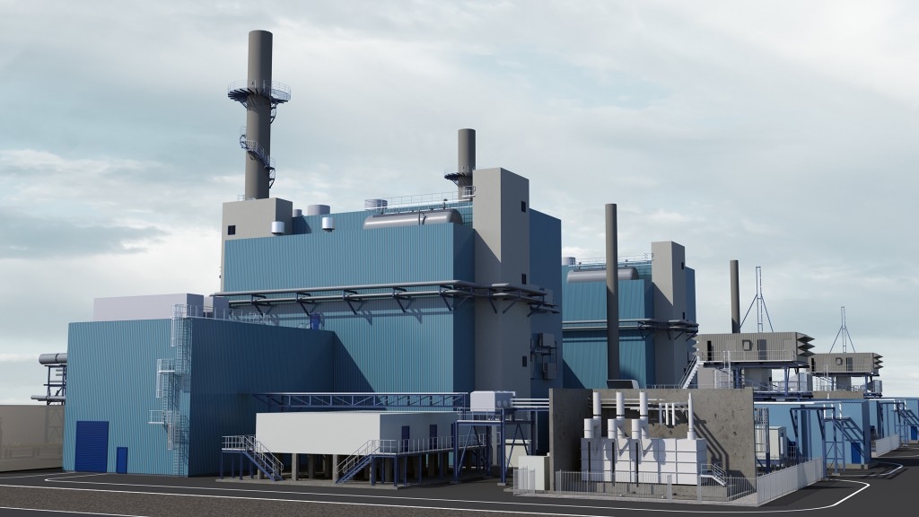 Render of Evonik's onsite power plant