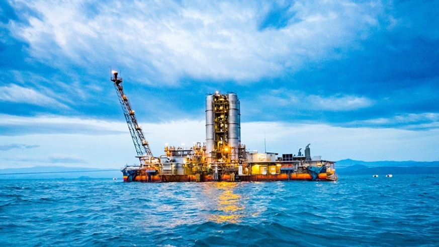 Methane extraction plant on Lake Kivu