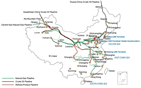 PetroChina's gas pipeline network