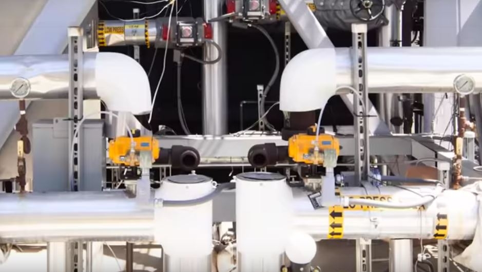 Inside view of CO2 capture plant