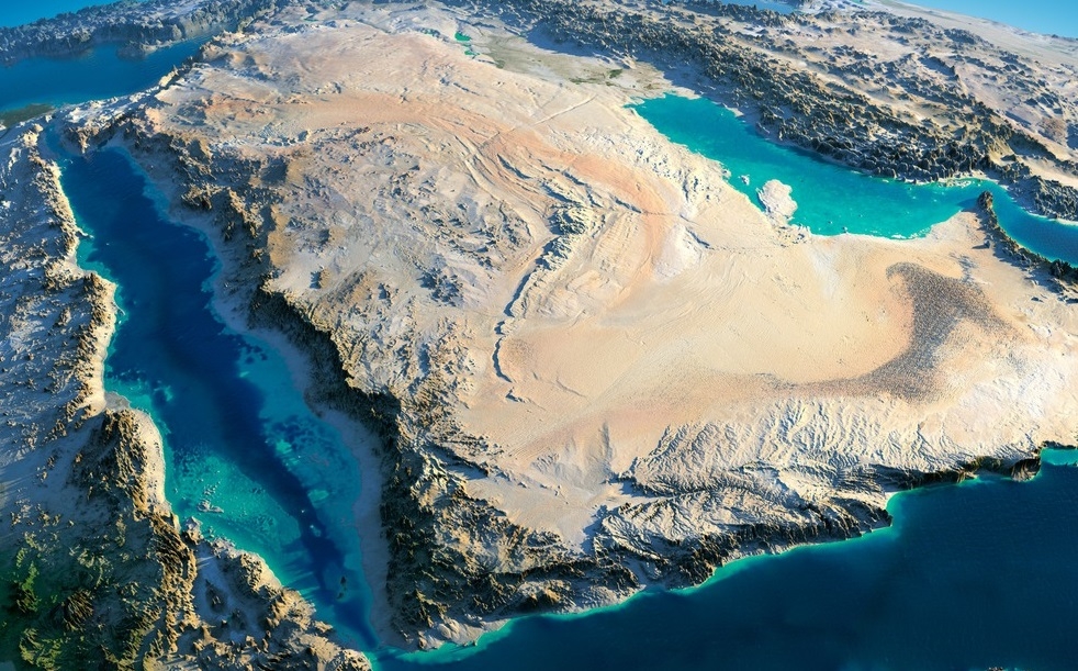 Satellite view of the Red Sea