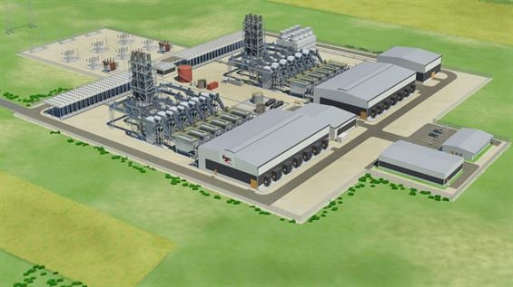 Render of Wärtsilä 34SG engine-driven power plant