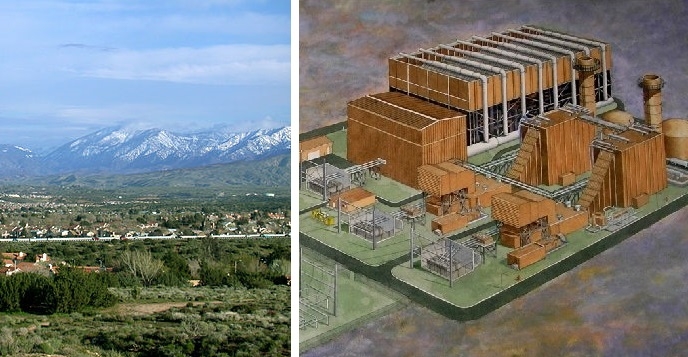 Render and location of cancelled Palmdale Energy Project