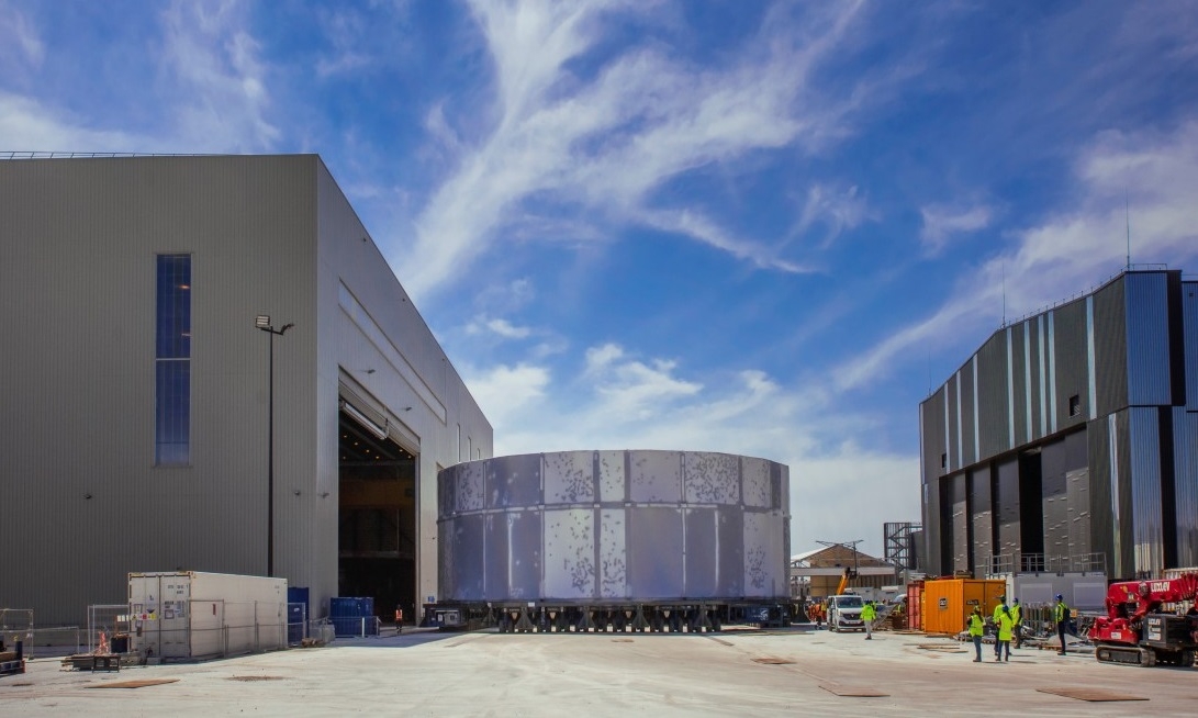 MAN-assembled ITER cryostat upper cylinder
