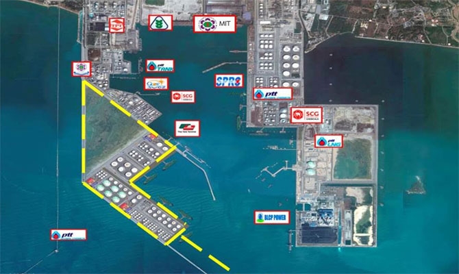 Map Ta Phut industrial port project