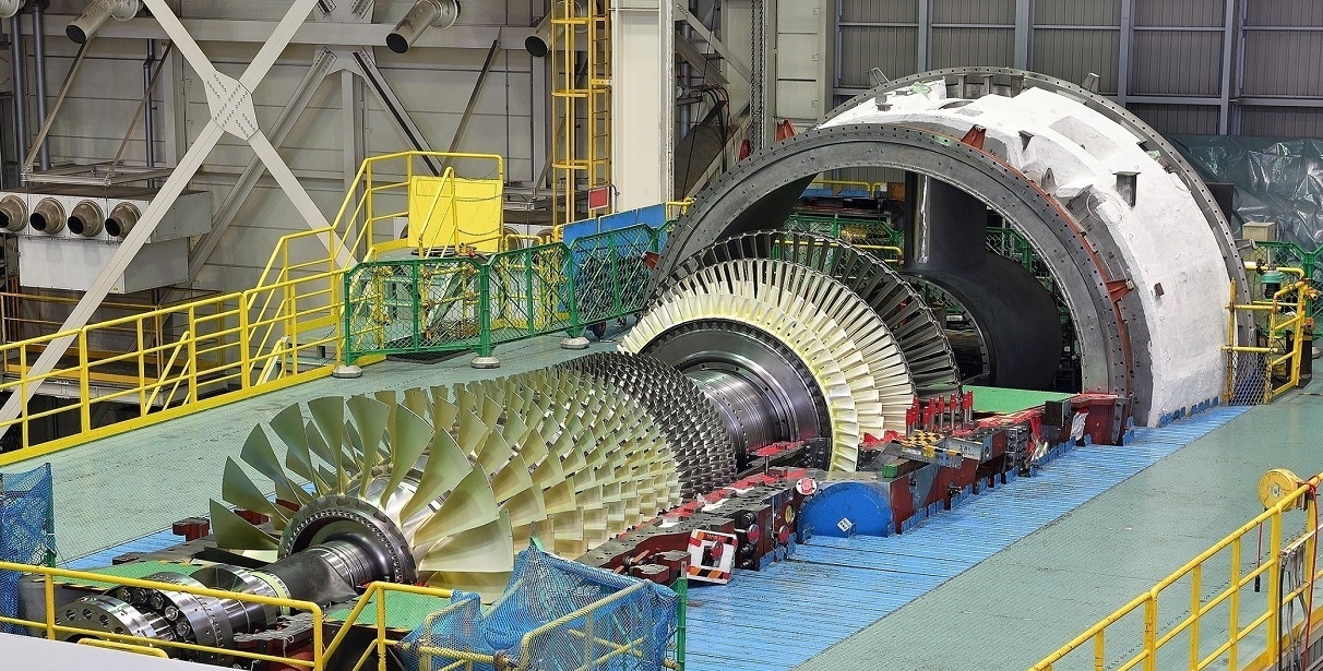 MHPS M501JAC gas turbine manufactured at Takasago Works, Japan