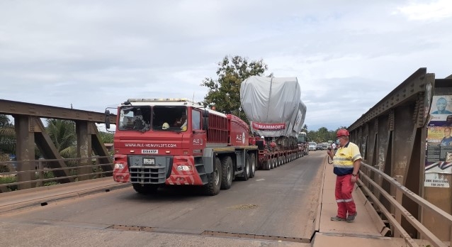 MAN engines on route to the Kossodo power plant in Burkina Faso