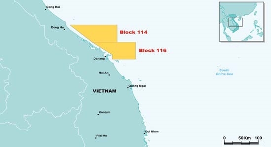 Block 114 offshore Vietnam; Source: Eni