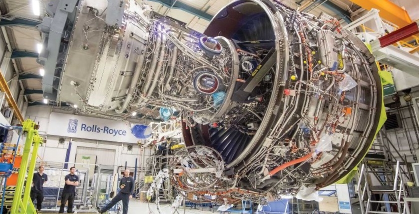 Assembly of Rolls-Royce Trent XWB-97 engine