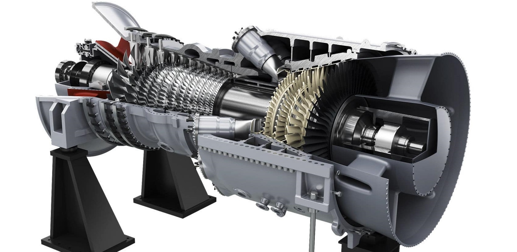 Cross-section of SGT-9000HL turbine