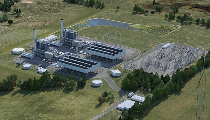 Render of CPV’s Three Rivers Energy Center (1,250 MW)