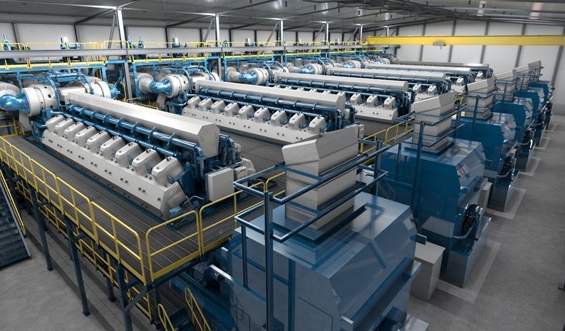 Wärtsilä 50SG gensets in an engine hall
