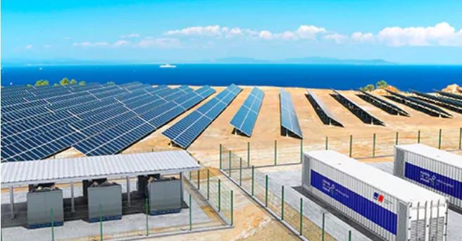 Render of MTU batteries in connection with solar PV