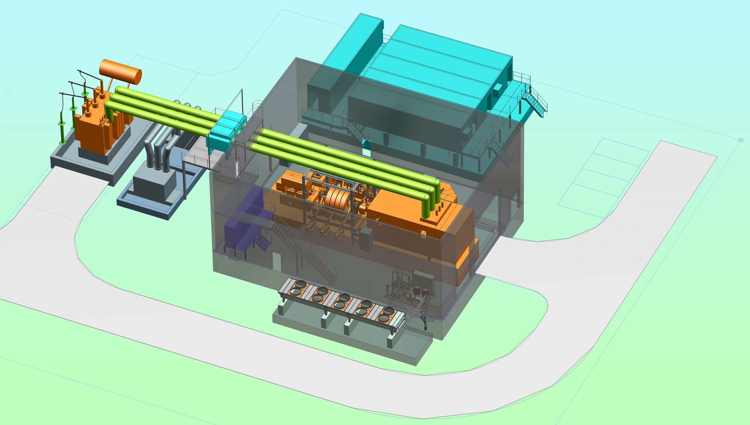 Render of UK's first grid stabilisation unit