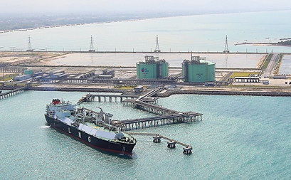 Map Ta Phut LNG terminal southeast of Bangkok