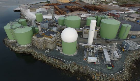 Biogas upgrading and liquefaction unit at Skogen LNG terminal