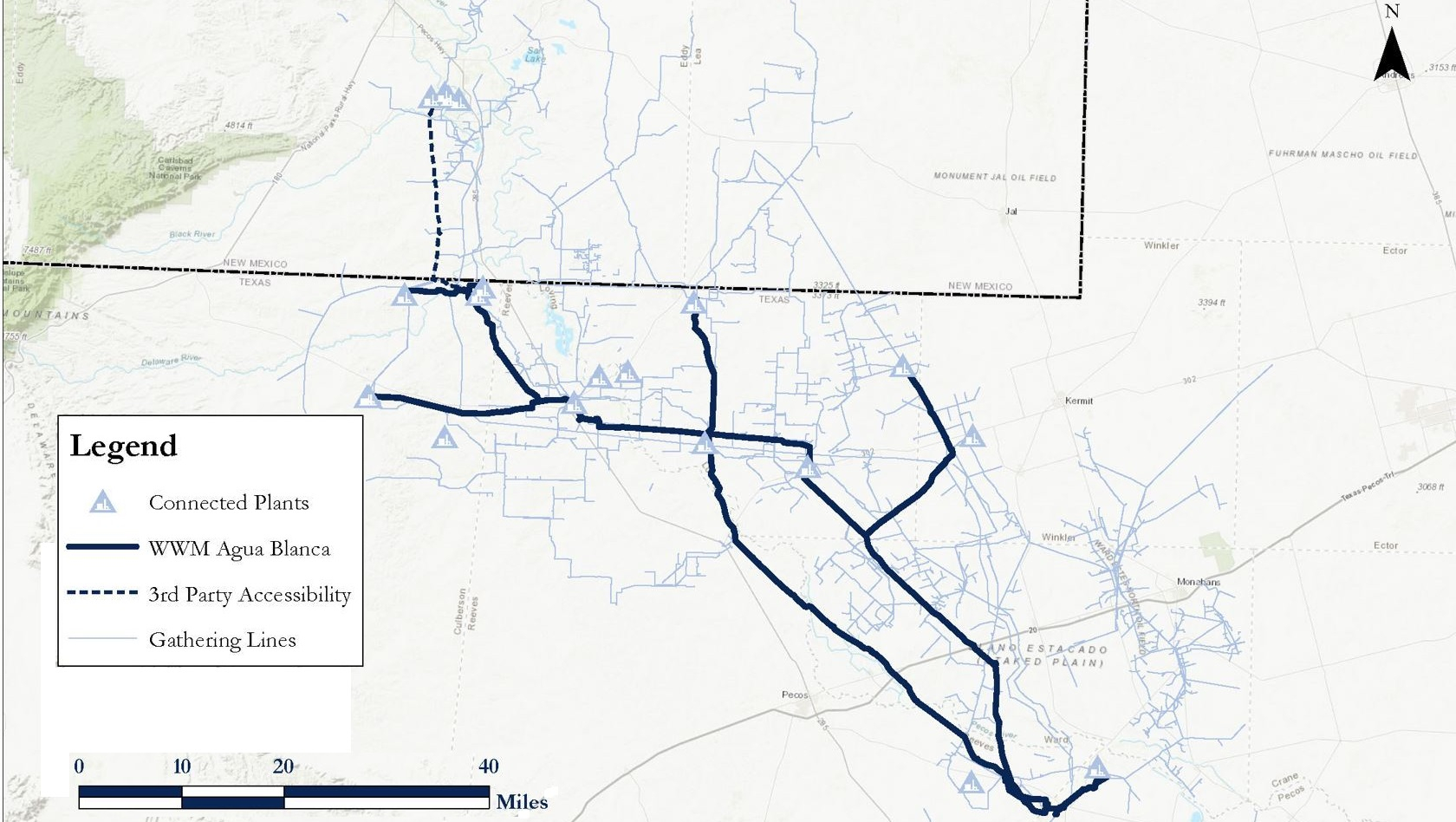 Map of the expanded Agua Blanca pipeline