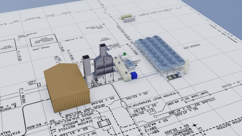 Render of TC Energy's waste heat-to-power installation in Alberta