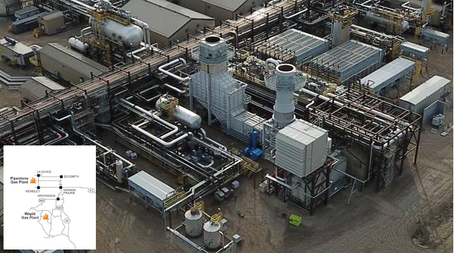 Feed and sales gas train at the Pipestone processing facility