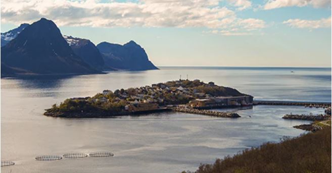 View of Husøy on Norway's Senja Island