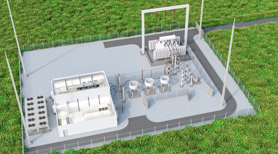 Render of SVC PLUS, a Siemens-built solution for voltage regulation in the power grid.