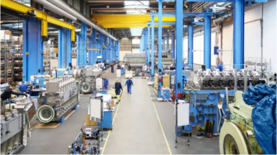 Bergen Engines' assembly line in Hordvikneset