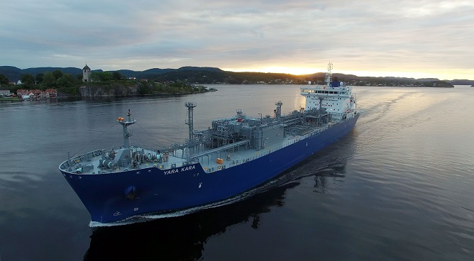 Yara Kara, the first of three handysize ammonia carriers