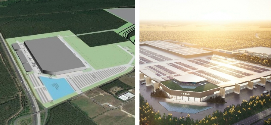 Render of Tesla's Gigafactory at Grünheide near Berlin