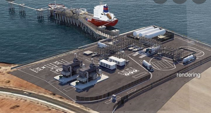 Render of Pichilingue LNG facility near La Paz