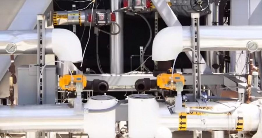 Inside view of CO2 capture plant