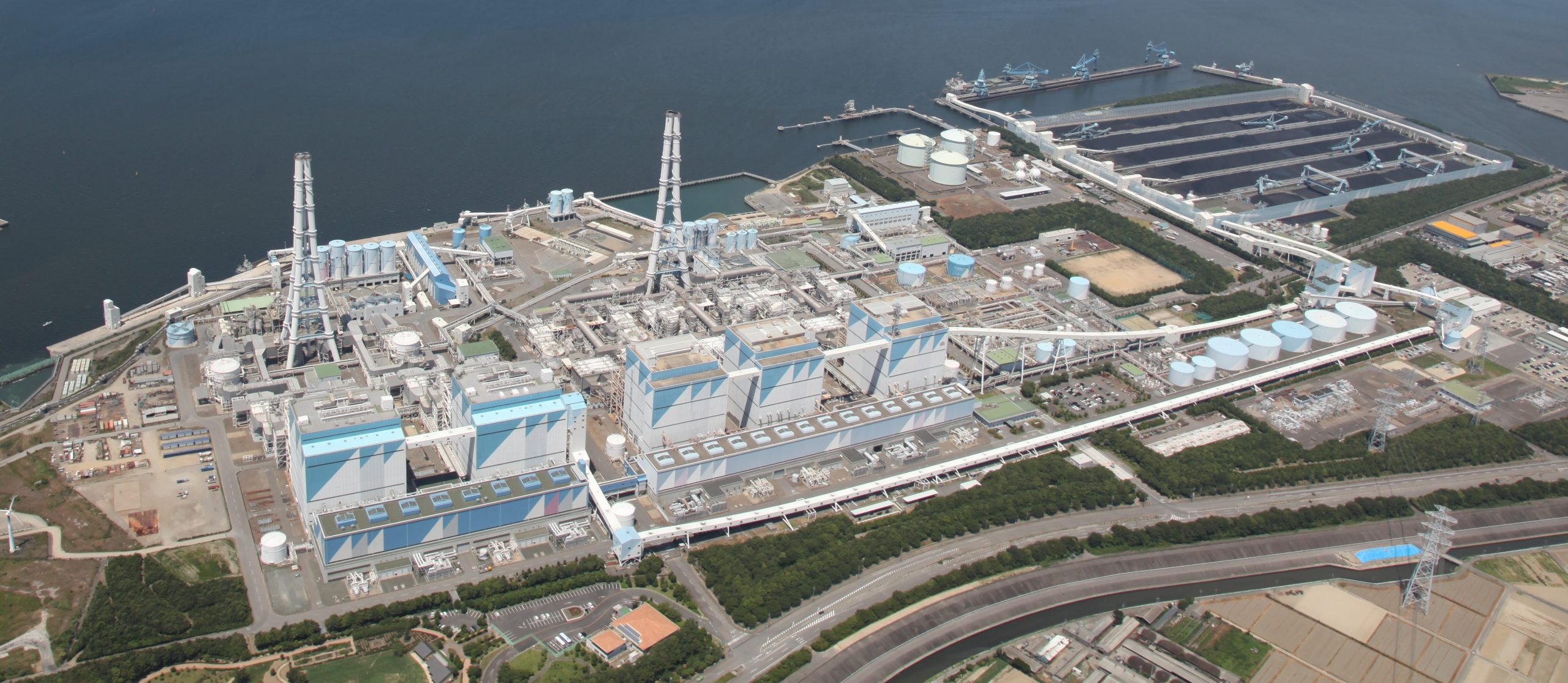 View of JERA's Hekinan power station on Chita Peninsula, Japan