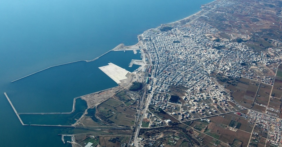 View of Alexandroupolis Port in northern Greece