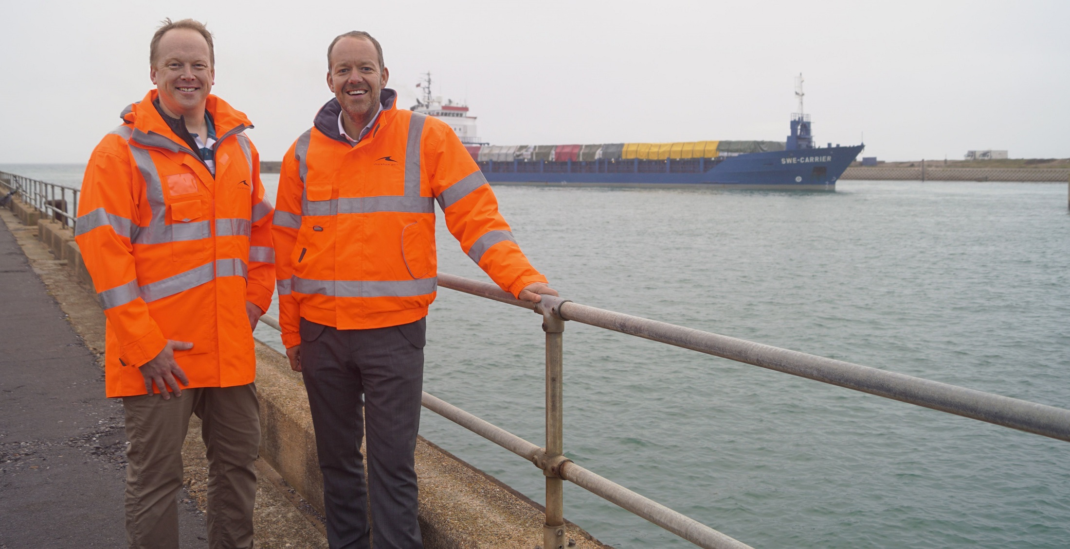 Luke Johnson, H2 Green’s managing director and Tom Willis, CEO of Shoreham Port