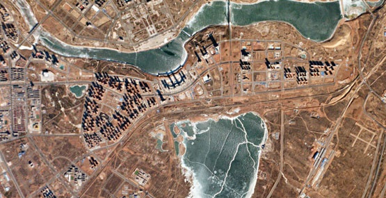 Satellite image of Ordos City, Inner Mongolia
