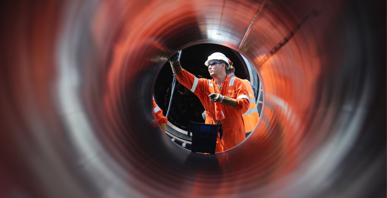 Works on a Nord Stream 2 section near Kingisepp, Leningrad Region