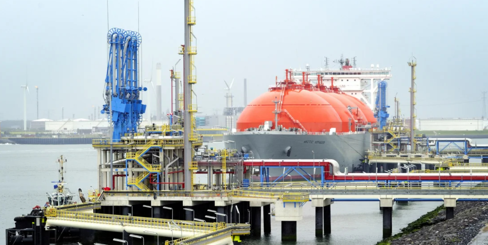 Tanker discharging at GATE LNG terminal