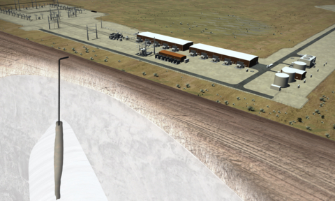 Render of the hydrogen hub in Delta, Utah