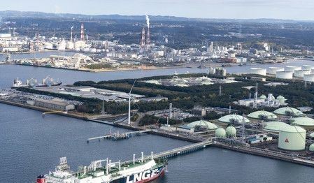 LNG carrier berthing at Japanese port