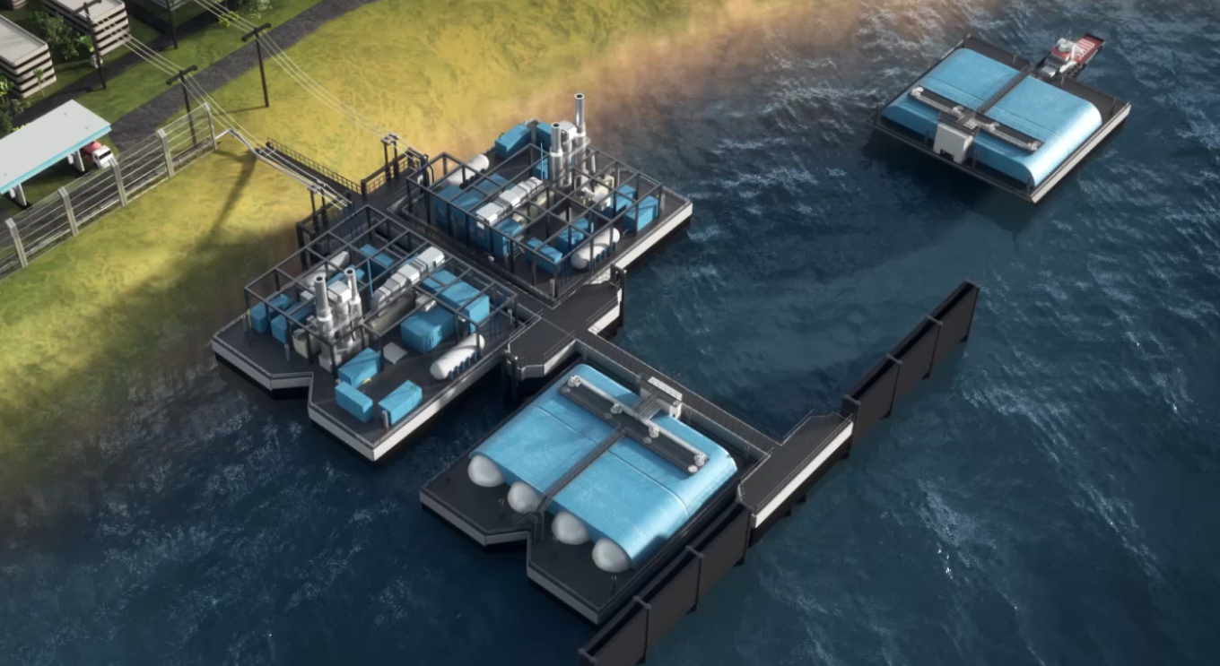 Fuel Barge being delivered to the Power Island