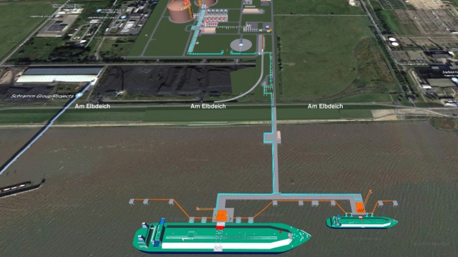 Render of FLNG moored off Brunsbüttel
