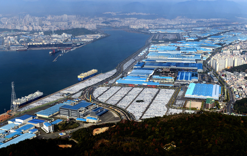 View of Hyundai Motor’s automotive factory at Ulsan