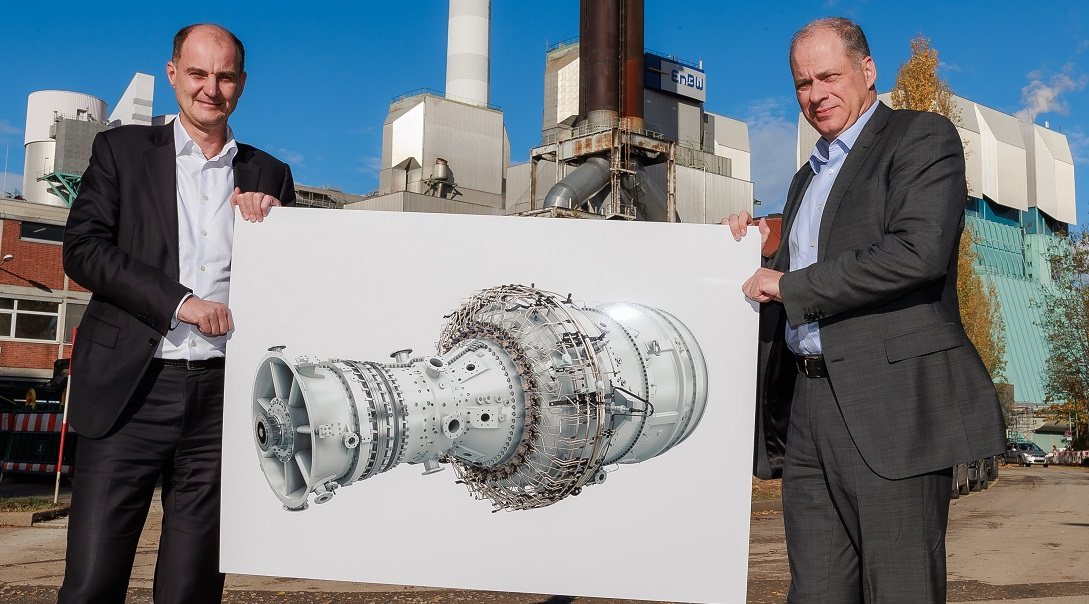 Render of H2-ready turbine shown at the Stuttgart-Münster site