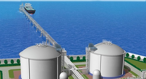Render of ammonia receiving terminal