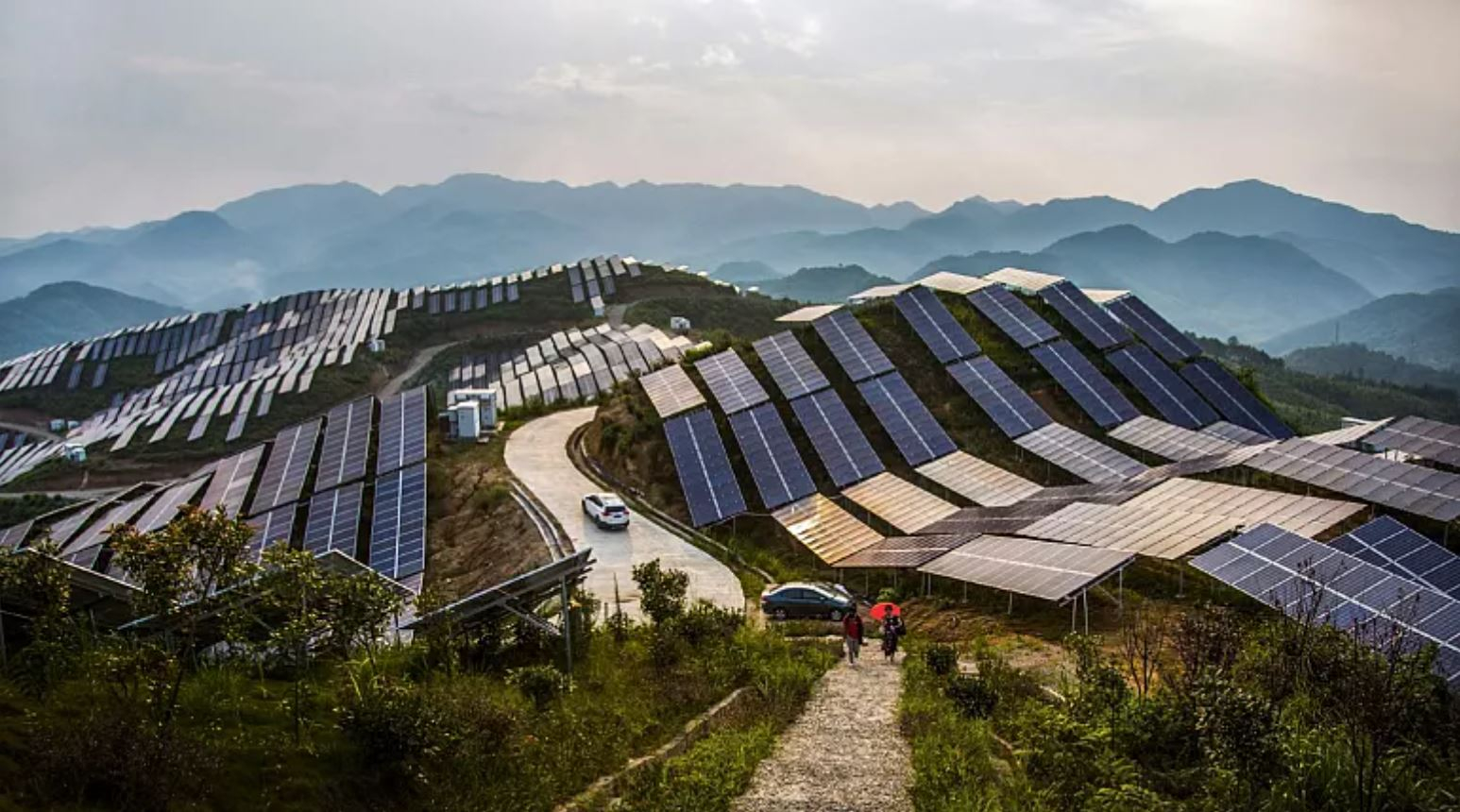 Solar panels in China's Fujian province