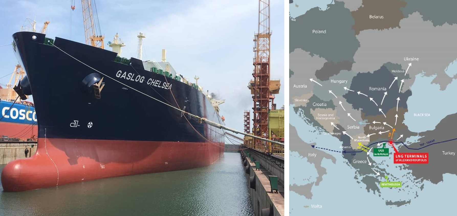 LNG carrier Gaslog Chelsea, was converted into FSRU Alexandroupolis